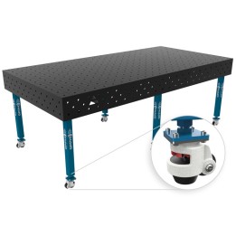 Banco per saldatura con ruote SteelEco GPPH 2,4x1,2mt spessore 8mm, fori 16mm