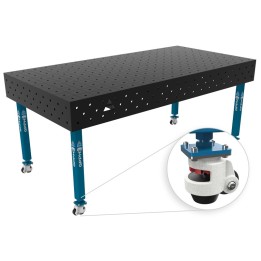 Banco per saldatura con ruote SteelEco GPPH 2x1mt spessore 8mm, fori 16mm