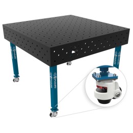 Banco per saldatura con ruote SteelEco GPPH 1,2x1,2mt spessore 8mm, fori 16mm