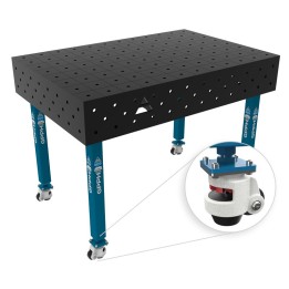 Banco per saldatura con ruote SteelEco GPPH 1,2x0,8mt spessore 8mm, fori 16mm