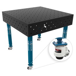 Banco per saldatura con ruote SteelEco GPPH 1x1mt spessore 8mm, fori 16mm