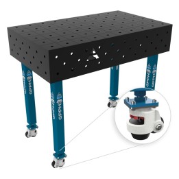 Banco per saldatura con ruote SteelEco GPPH 1x0,6mt spessore 8mm, fori 16mm