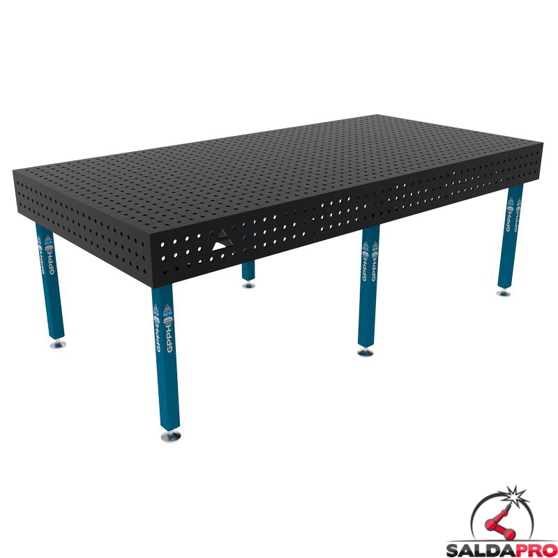 Banco per saldatura SteelEco GPPH 2,4x1,2mt spessore 8mm, fori 16mm in griglia 50x50mm Banco per saldatura SteelEco GPPH 2,4x1,2mt spessore 8mm, fori 16mm in griglia 50x50mm