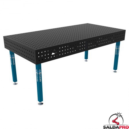 Banco per saldatura SteelEco GPPH 2x1mt spessore 8mm, fori 16mm in griglia 50x50mm