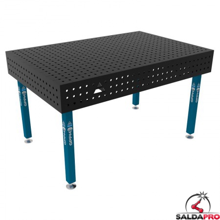 Banco per saldatura SteelEco GPPH 1,5x1mt spessore 8mm, fori 16mm in griglia 50x50mm