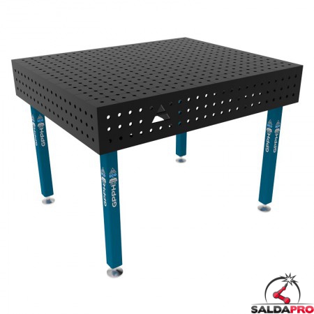 Banco per saldatura SteelEco GPPH 1,2x1mt spessore 8mm, fori 16mm in griglia 50x50mm