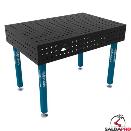 Banco per saldatura SteelEco GPPH 1,2x0,8mt spessore 8mm, fori 16mm in griglia 50x50mm