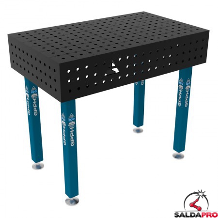 Banco per saldatura SteelEco GPPH 1x0,6mt spessore 8mm, fori 16mm in griglia 50x50mm