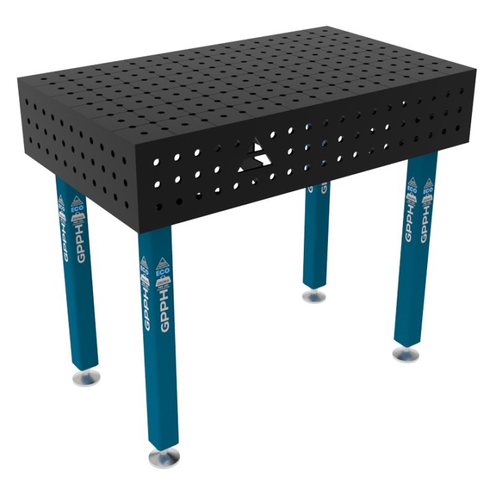 Banco per saldatura SteelEco GPPH 1x0,6mt spessore 8mm, fori 16mm in griglia 50x50mm