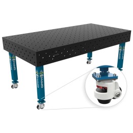 Banco per saldatura con ruote SteelPlus GPPH 2x1mt spessore 12mm, fori 16mm