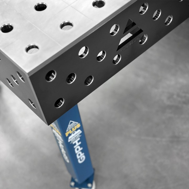 Banco per saldatura con ruote SteelPlus GPPH 2x1mt spessore 12mm, fori 16mm