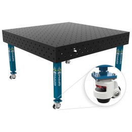 Banco per saldatura con ruote SteelPlus GPPH 1,5x1,48mt spessore 12mm, fori 16mm