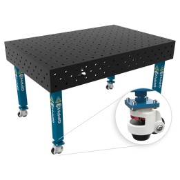 Banco per saldatura con ruote SteelPlus GPPH 1,5x1mt spessore 12mm, fori 16mm