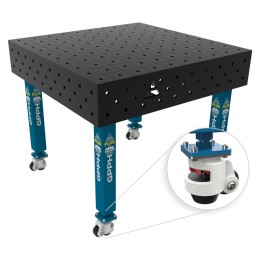 Banco per saldatura con ruote SteelPlus GPPH 1x1mt spessore 12mm, fori 16mm