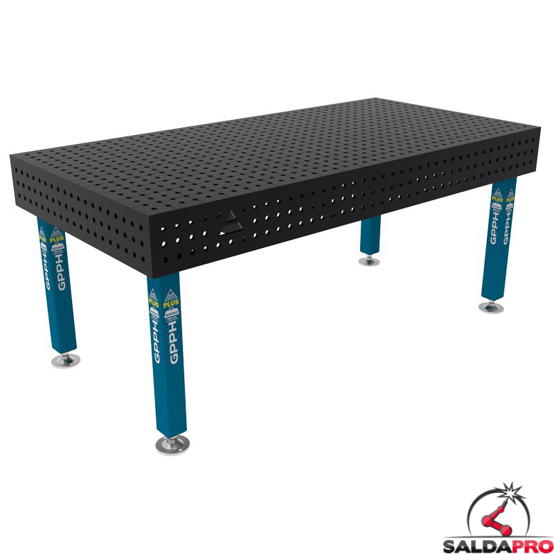 Banco per saldatura SteelPlus GPPH 2x1mt spessore 12mm, fori 16mm in griglia 50x50mm Banco per saldatura SteelPlus GPPH 2x1mt spessore 12mm, fori 16mm in griglia 50x50mm