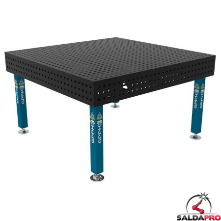 Banco per saldatura SteelPlus GPPH 1,5x1,48mt spessore 12mm, fori 16mm in griglia 50x50mm