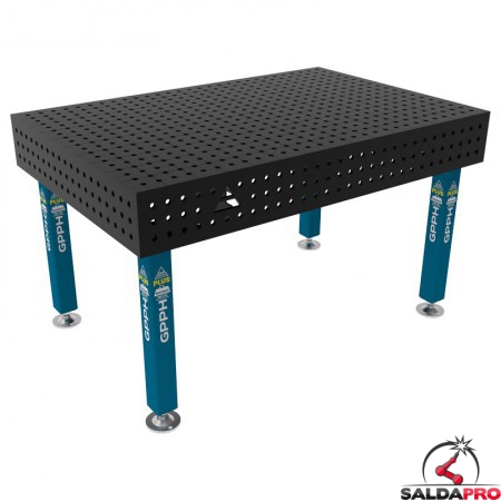 Banco per saldatura SteelPlus GPPH 1,5x1mt spessore 12mm, fori 16mm in griglia 50x50mm