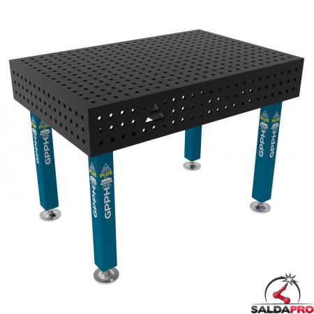 Banco per saldatura SteelPlus GPPH 1,2x0,8mt spessore 12mm, fori 16mm in griglia 50x50mm