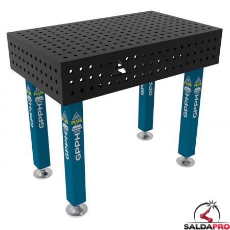 Banco per saldatura SteelPlus GPPH 1x0,6mt spessore 12mm, fori 16mm in griglia 50x50mm