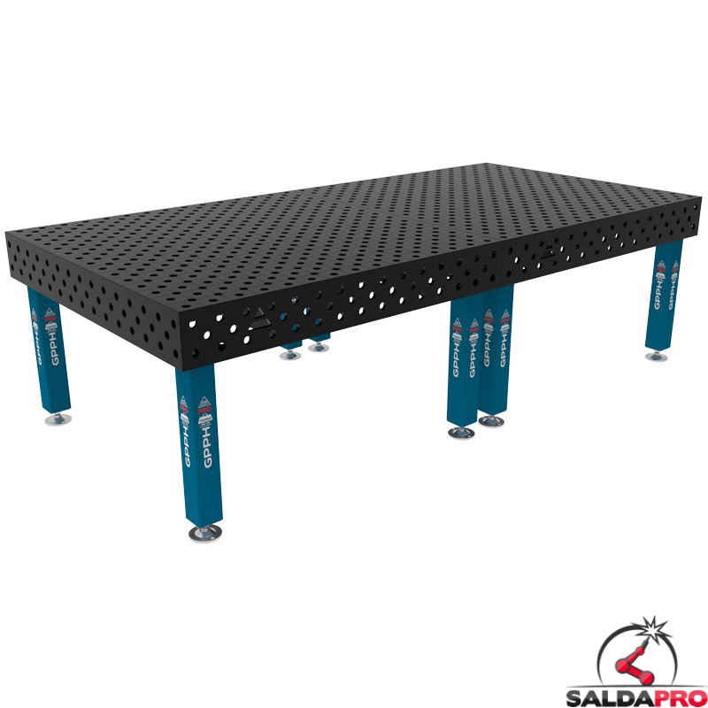 Banco per saldatura SteelMax GPPH 3x1,48mt spessore 15mm, fori 28mm in griglia diagonale Banco per saldatura SteelMax GPPH 3x1,48mt spessore 15mm, fori 28mm in griglia diagonale