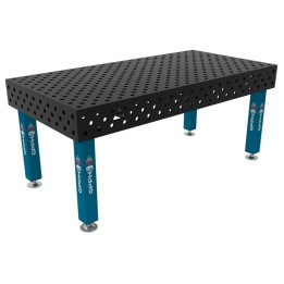 Banco per saldatura SteelMax GPPH 2x1mt spessore 15mm, fori 28mm in griglia diagonale
