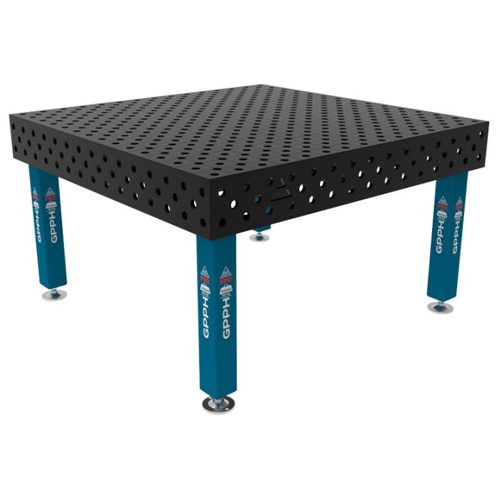 Banco per saldatura SteelMax GPPH 1,5x1,48mt spessore 15mm, fori 28mm in griglia diagonale
