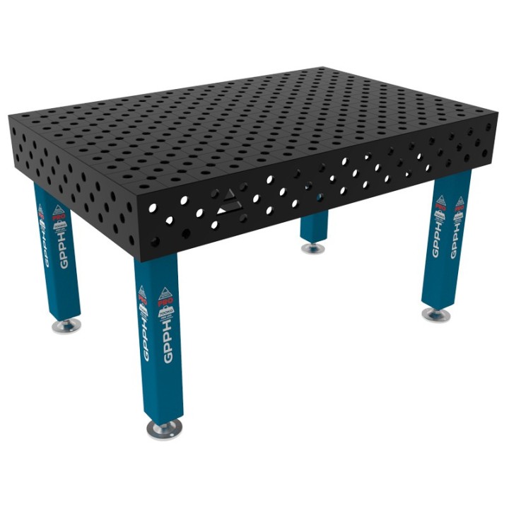 Banco per saldatura SteelMax GPPH 1,5x1mt spessore 15mm, fori 28mm in griglia diagonale