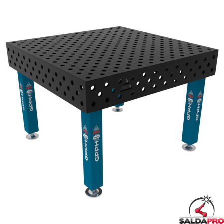 Banco per saldatura SteelMax GPPH 1,2x1,2mt spessore 15mm, fori 28mm in griglia diagonale