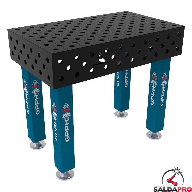 Banco per saldatura SteelMax GPPH 1x0,6mt spessore 15mm, fori 28mm in griglia diagonale Banco per saldatura SteelMax GPPH 1x0,6mt spessore 15mm, fori 28mm in griglia diagonale