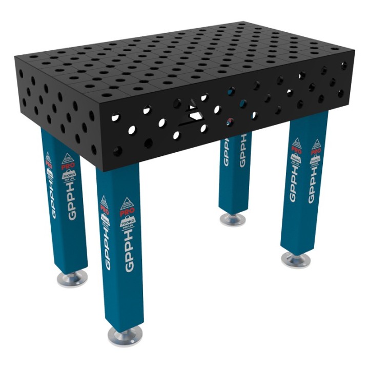 Banco per saldatura SteelMax GPPH 1x0,6mt spessore 15mm, fori 28mm in griglia diagonale