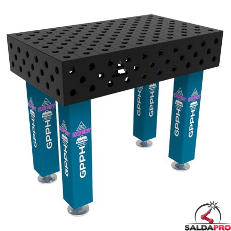 Tavolo per saldatura SteelExpert GPPH 1x0,6mt spessore 25mm, fori 28mm in griglia diagonale