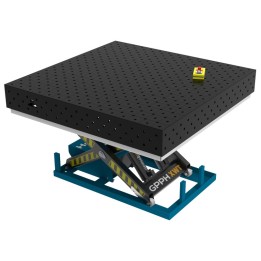 Banco per saldatura SteelEco idraulico GPPH 1,5x1,48mt spessore 8mm, fori 16mm in griglia diagonale