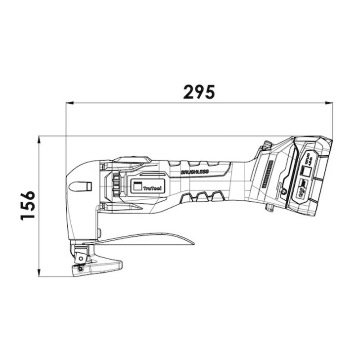 Cesoia a batteria Trumpf TruTool S160 12V per taglio curvo su lamiere fino a 1,6mm in Kit