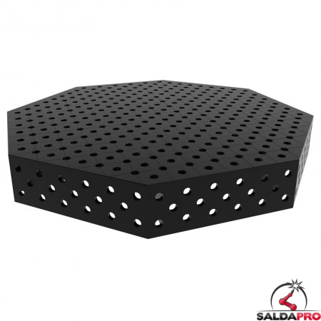 Tavolo saldatura ottagonale GPPH SteelPlus OCT 1,4x1,4mt spessore 12mm, fori 16mm su griglia 50x50mm