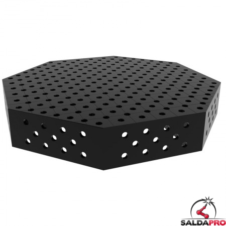 Tavolo saldatura ottagonale GPPH SteelPlus OCT 1,2x1,2mt spessore 12mm, fori 16mm su griglia 50x50mm
