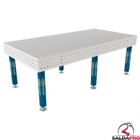 Tavolo per saldatura SteelPlus INOX GPPH 2,4x1,2mt spessore 12mm, fori 16mm griglia 50x50mm