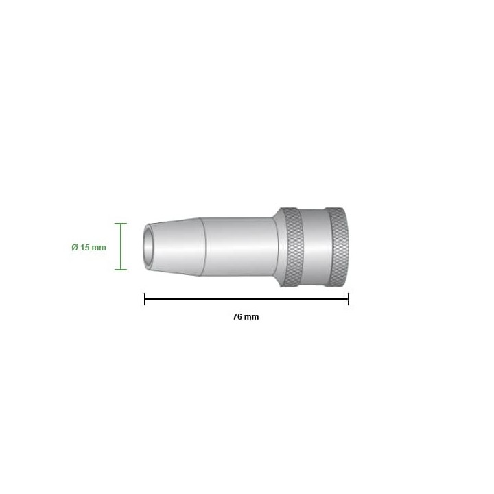 Ugello gas ridotto Ø 15mm - lunghezza 76mm per torce DINSE® - (10pz)