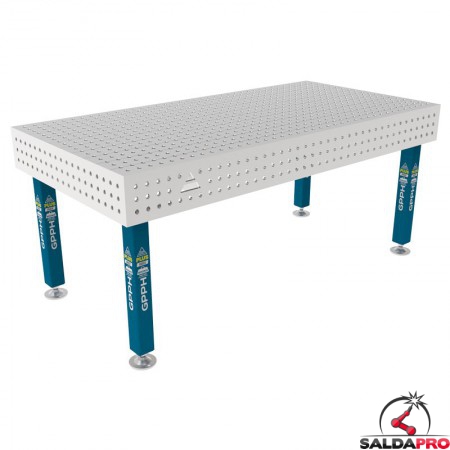 Tavolo per saldatura SteelPlus INOX GPPH 2x1mt spessore 12mm, fori 16mm griglia 50x50mm