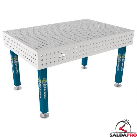 Tavolo per saldatura SteelPlus INOX GPPH 1,5x1mt spessore 12mm, fori 16mm griglia 50x50mm