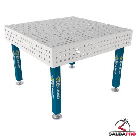 Tavolo per saldatura SteelPlus INOX GPPH 1,2x1,2mt spessore 12mm, fori 16mm griglia 50x50mm