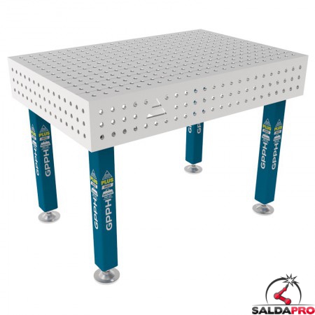 Tavolo per saldatura SteelPlus INOX GPPH 1,2x0,8mt spessore 12mm, fori 16mm griglia 50x50mm