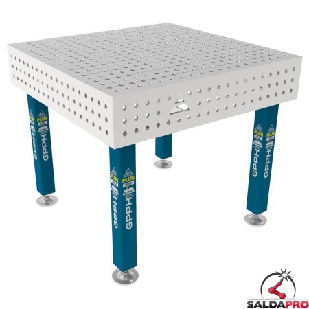 Tavolo per saldatura SteelPlus INOX GPPH 1x1mt spessore 12mm, fori 16mm griglia 50x50mm
