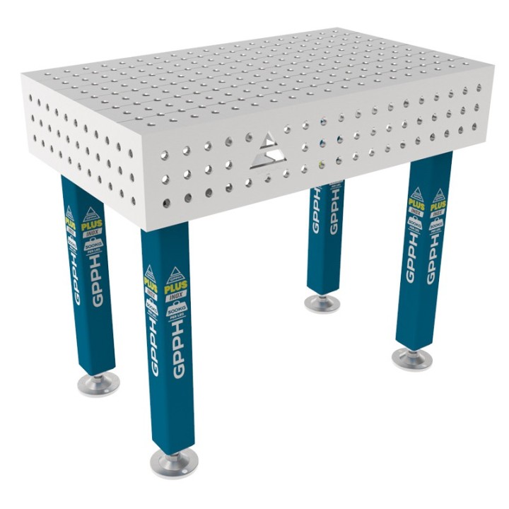 Tavolo per saldatura SteelPlus INOX GPPH 1x0,6mt spessore 12mm, fori 16mm griglia 50x50mm