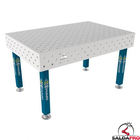 Tavolo per saldatura SteelPlus INOX GPPH 1,5x1mt spessore 12mm, fori 16mm griglia diagonale