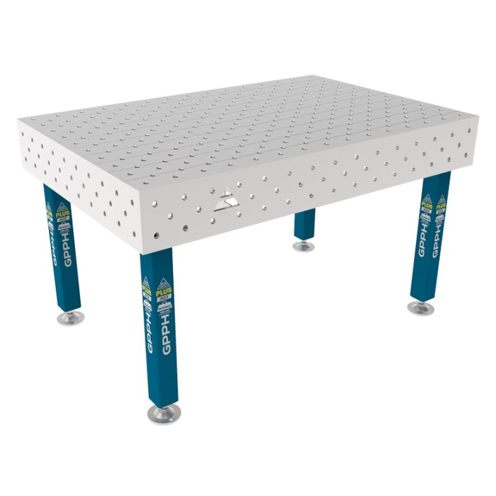 Tavolo per saldatura SteelPlus INOX GPPH 1,5x1mt spessore 12mm, fori 16mm griglia diagonale