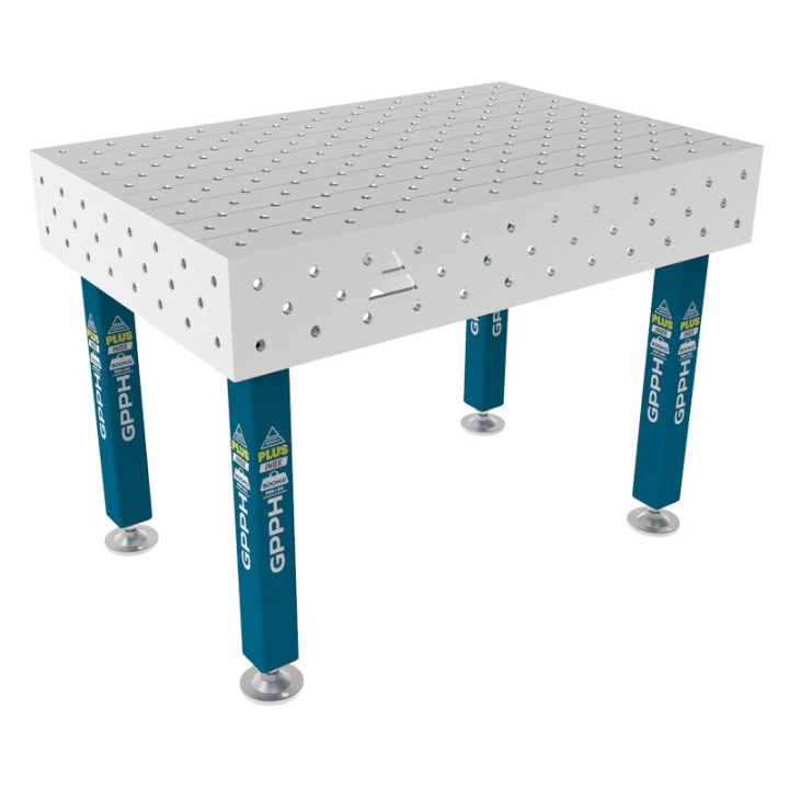 Tavolo per saldatura SteelPlus INOX GPPH 1,2x0,8mt spessore 12mm, fori 16mm griglia diagonale