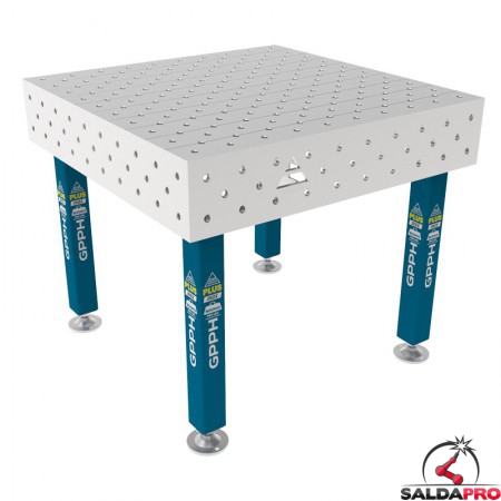Tavolo per saldatura SteelPlus INOX GPPH 1x1mt spessore 12mm, fori 16mm griglia diagonale