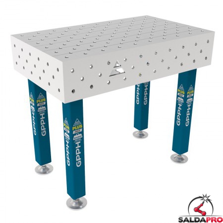 Tavolo per saldatura SteelPlus INOX GPPH 1x0,6mt spessore 12mm, fori 16mm griglia diagonale