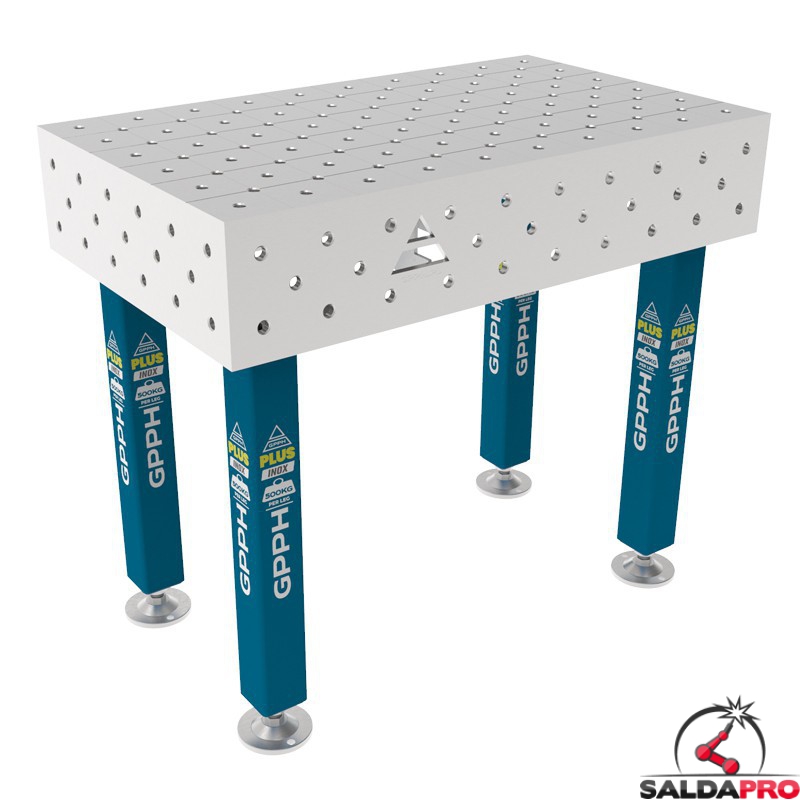 Tavolo per saldatura SteelPlus INOX GPPH 1x0,6mt spessore 12mm, fori 16mm griglia diagonale Tavolo per saldatura SteelPlus INOX GPPH 1x0,6mt spessore 12mm, fori 16mm griglia diagonale
