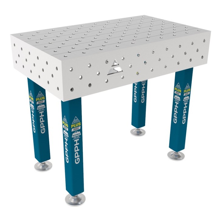 Tavolo per saldatura SteelPlus INOX GPPH 1x0,6mt spessore 12mm, fori 16mm griglia diagonale